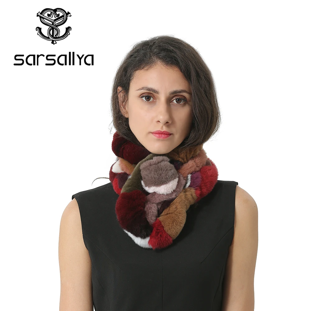 Зимний шарф женский меховой из кроличьего меха модный брендовый шарф-кольцо Infinity