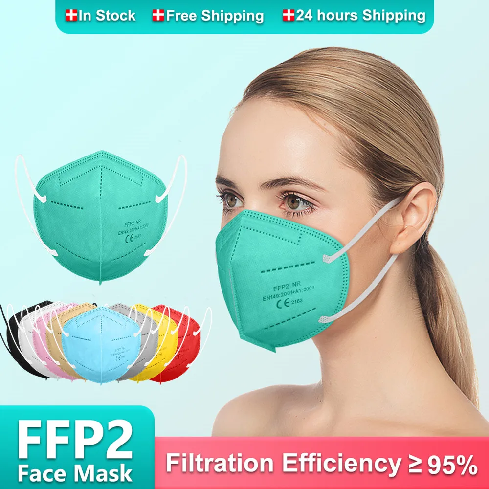 Маска для взрослых Mascarilla FPP2 Homologada 5 слоев KN95 FFP2Mask CE FFP 2 9 цветов FFP2