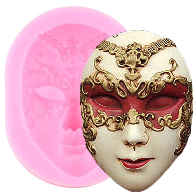 DIY Art Craft Mask Silicone Mold Fondant Molds Cake Decorating Tools Gumpaste Mould Polymer Clay Resin | Дом и сад