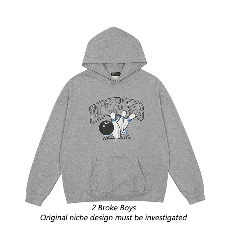 

Оригинальный Новинка Осень-зима 2021 Повседневный Универсальный свитер с капюшоном и надписью «Боулинг» Мужская толстовка OS