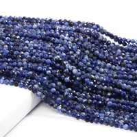 natural stone faceted small beads sodalite beaded 4mm loose beads for jewelry making diy necklace bracelet accessories