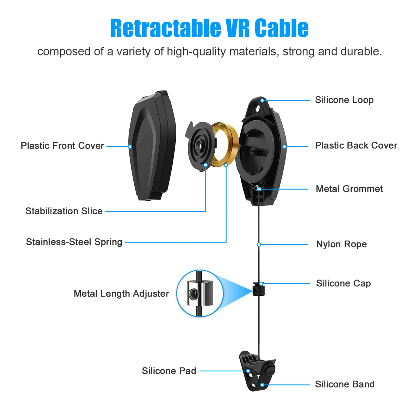 6 Pcs VR Cable Management System For Oculus Quest/Quest 2/Rift/Rift S/Valve Index/HTCVive/Vive Pro/HP Reverb G2/PSVR Link | Электроника