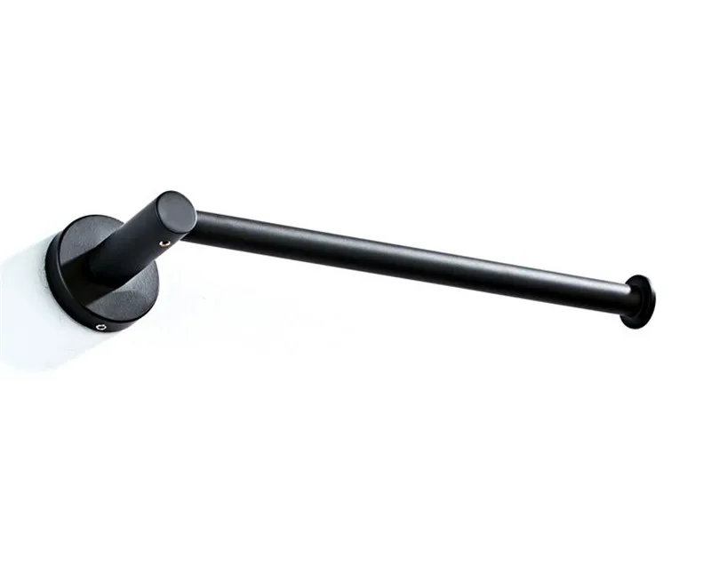 Tuqiu 25cm Towel Bar Wall Mounted Towel Rack Bathroom Brass and Stainless Steel Towel Hanger Rail Matte Black Towel Holder