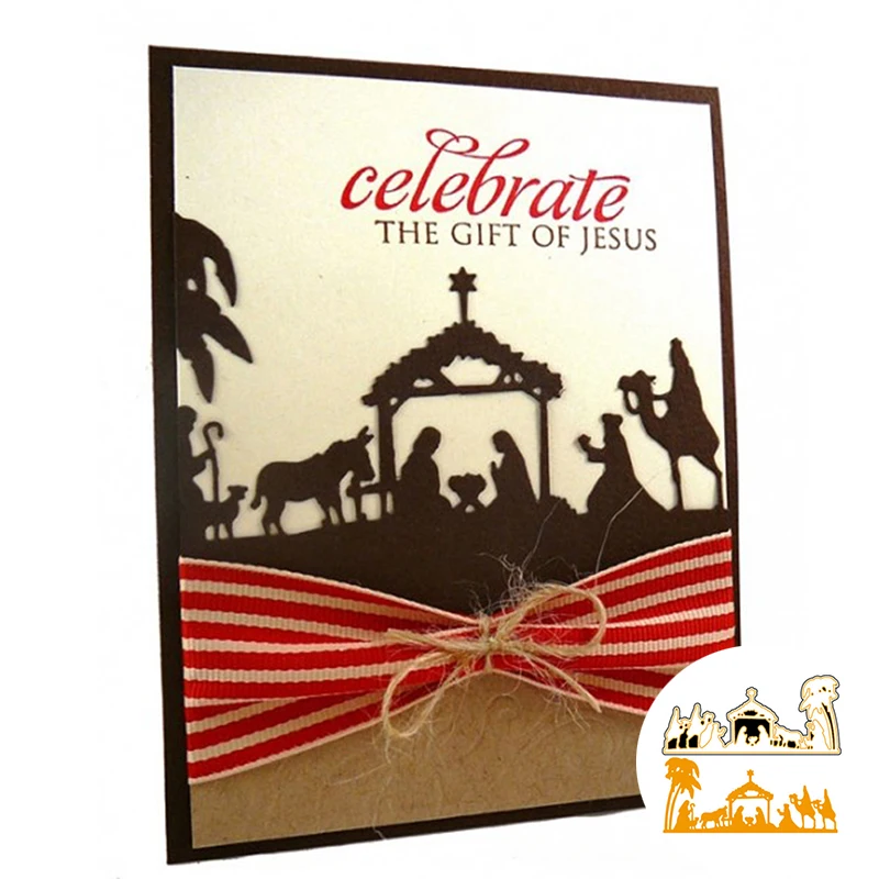 Paper Cards Making Decorative Crafts Die Cuts Nativity Metal Cutting Dies Stencil for DIY Scrapbooking Photo Album Embossing | Дом и сад