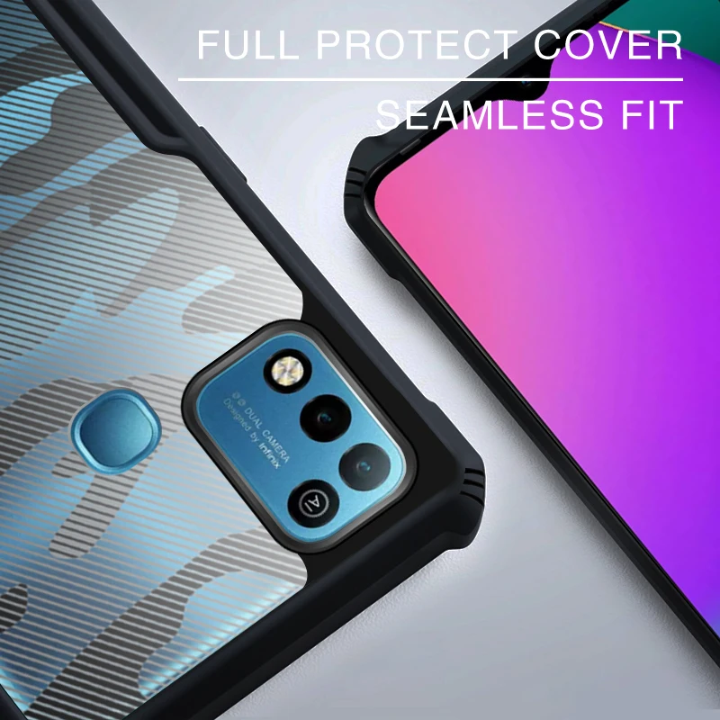 rzants for infinix hot 10 play case beetle camouflage airbag pumper shockproof casing transparent phone shell funda soft cover free global shipping