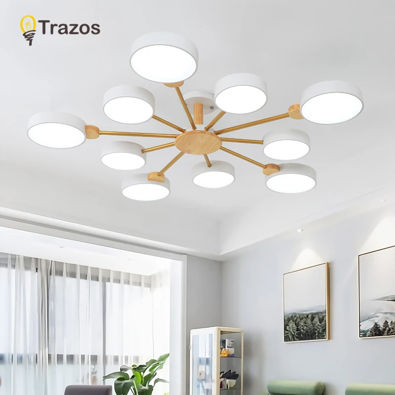 Светодиодный подвесной светильник s с металлическими абажурами для гостиной деревянные люстры 220 В