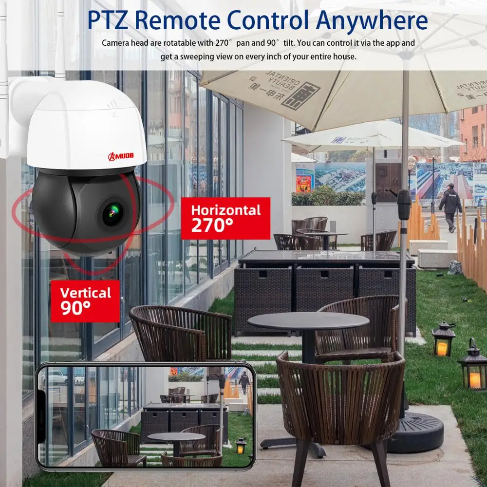 AMUDB 3MP PTZ 4X Zoom Wifi IP камера автоматического слежения ONVIF видеонаблюдения Аудио AI