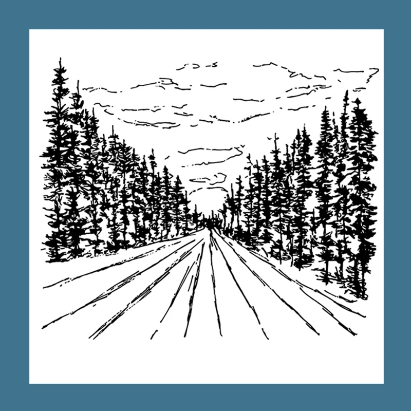 

ZATWBS Forest path Clear Stamps For DIY Scrapbooking/Card Making/Album Decorative Rubber Stamp Crafts