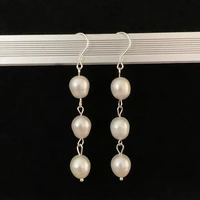 freshwater pearl earrings 925 sterling silver vintage tassel long earrings for women jewelry fashion gifts 2021 trend