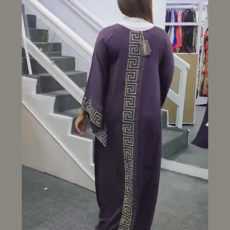 

African Design Silk Beading Dashiki Dress Hijab Abaya Bandage Maxi Bazin Vintage Long Sleeve Robe Gowns Africa Sexy Lady Party
