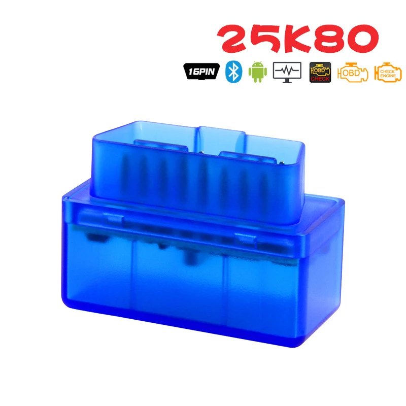 Мини-сканер ELM327 V1.5 PIC18F25K80 OBD2 Bluetooth ELM 327 в 1 5 диагностический сканер OBD 2 OBDII