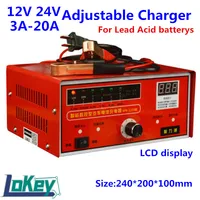 12V 24V 5A 10A 20A  lead Acid battery Smart adjustable fast Charger for motorcycle suv Car truck van batterys