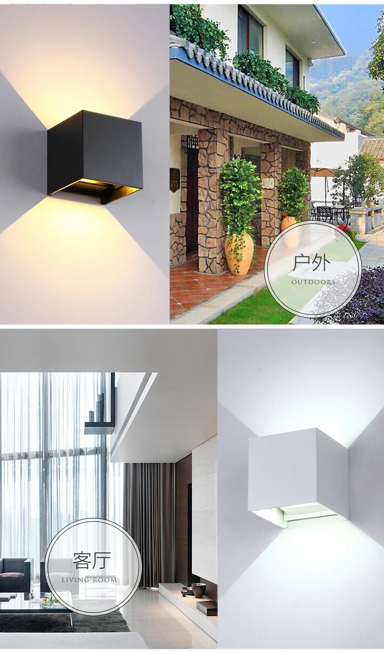 12 Вт Водонепроницаемый AC85-265V поверхностного монтажа светодиодный современная настенная лампа скандинавский светильник комнатные настенные лампы гостиная крыльцо открытый