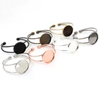 Высокое качество 25 мм 7 цветов покрытый Браслет База Браслет пустые результаты лоток Безель Настройка кабошон камео-