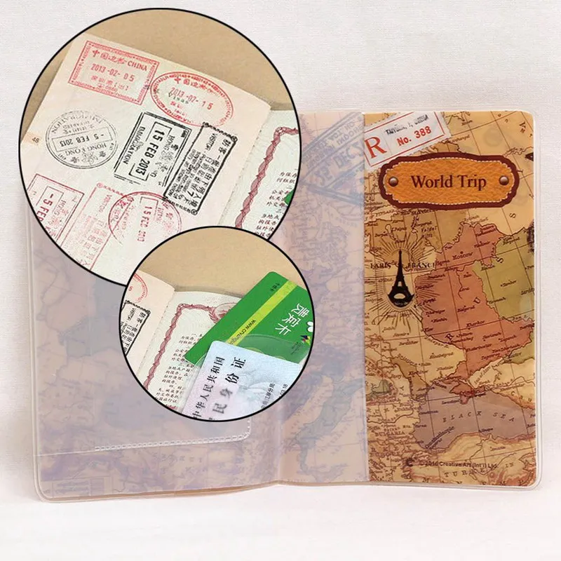 Обложка для паспорта карта мира Бизнес ID сумка кредитных карт 3D дизайн ПВХ