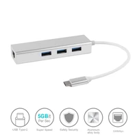 type c usb 3 1 to rj45 network adapter 10100mbps ethernet network lan card 3 ports usb c hub for mac computer notebook