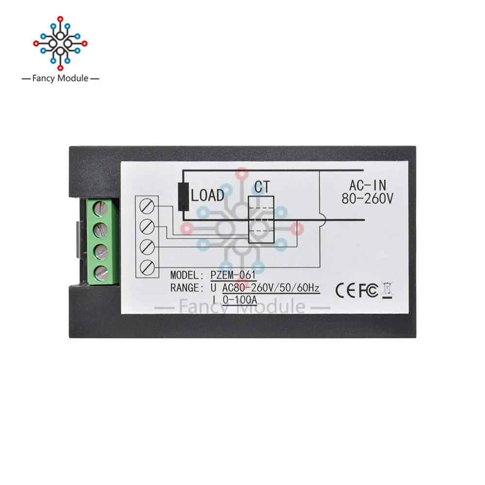 Diymore Цифровые мультиметры 100A AC 80-260V мощность энергии Аналоговый вольтметр Амперметр ватт Ампер вольт метр ЖК-панель монитор с CT