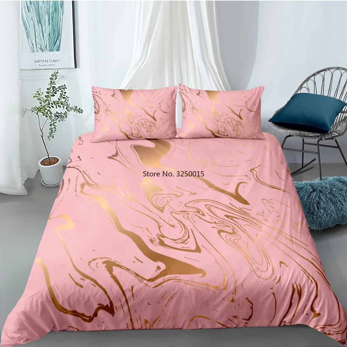 Комплект постельного белья с 3D-эффектом 140x210 см | Дом и сад