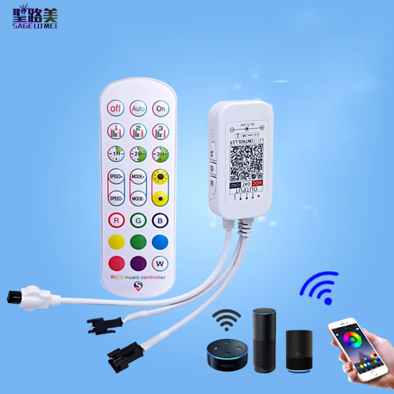 DC12V WS2812B работы при прослушивании музыки по Bluetooth Управление DC5V 24V 24key ИК пульт
