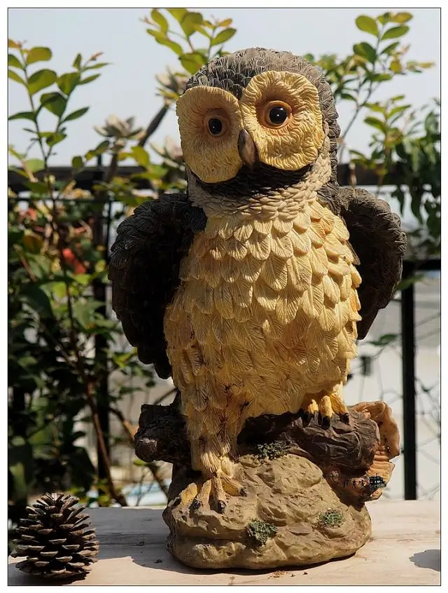 

AMERICAN GARDEN WIND OWL/SPRING GARDEN RESIN DECORATION LANDSCAPING DOLL HOME STATUES SCULPTURE HOME WEDDING