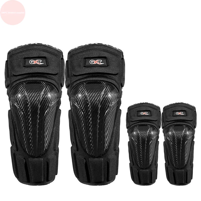 

Motorcycle protector carbon fiber men's cross country riding knee, elbow, fall proof, warm leg protection four piece set