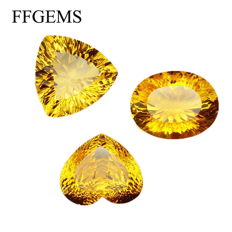 Настоящий цитрин большой свободный драгоценный камень самая вогнутая