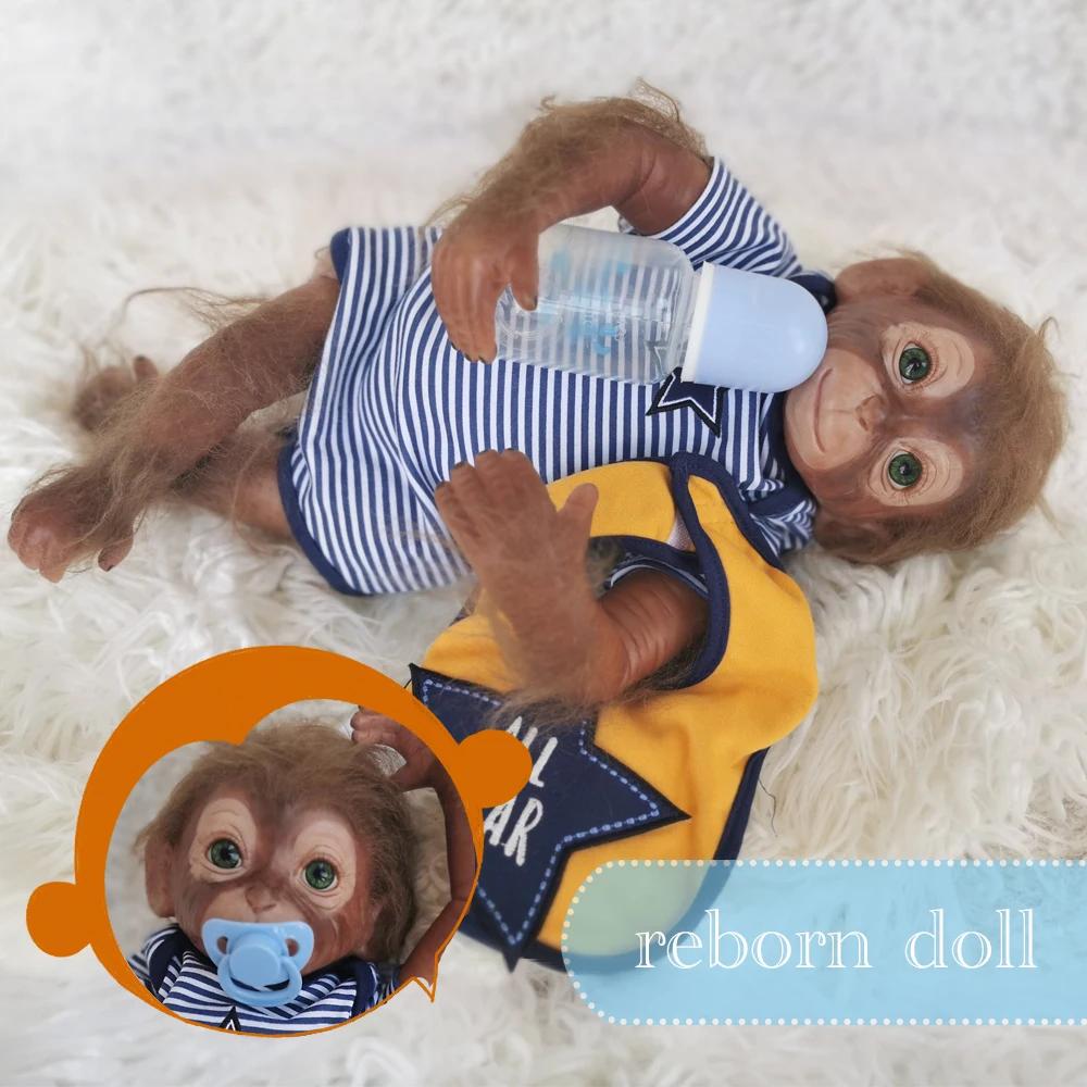OtardDolls 50 см Реалистичная кукла-обезьяна, Реалистичная кукла-младенец, силиконовая обезьяна, ручная работа, детальная живопись, художественные куклы, подарок