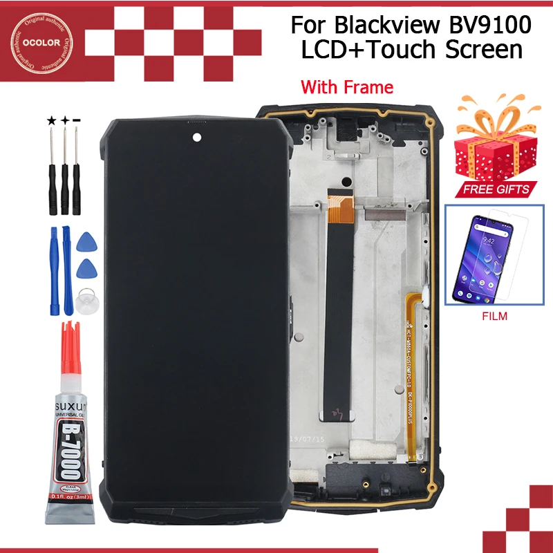 ЖК дисплей и тачскрин в сборе ocolor для Blackview BV9100 6 3 дюйма с рамкой пленкой