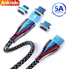 5А USB C Магнитный кабель Micro USB зарядное устройство кабель Usbc передача данных Быстрая зарядка для iphone samsung 1m 2m Type C зарядный шнур