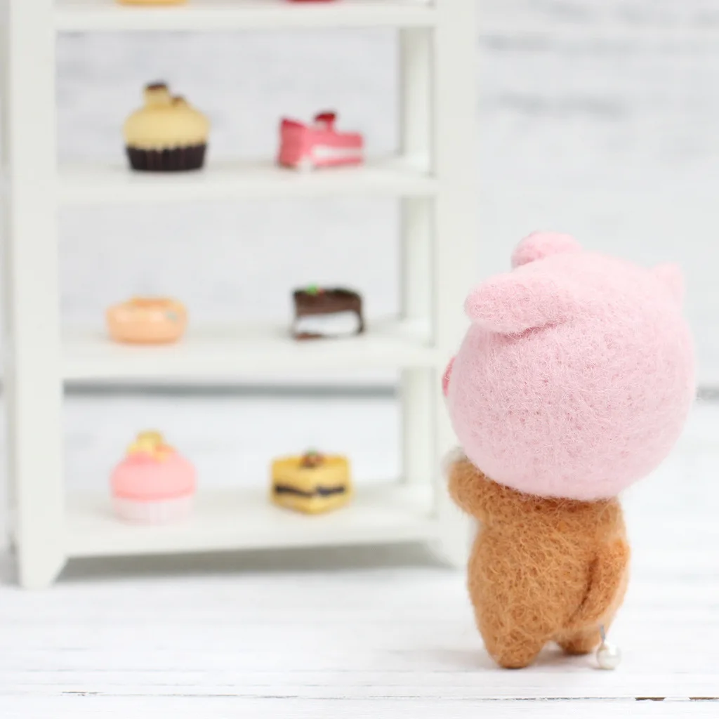 1 комплект милый кот игрушка ручной работы кукла шерсть войлок кошечка не готовая