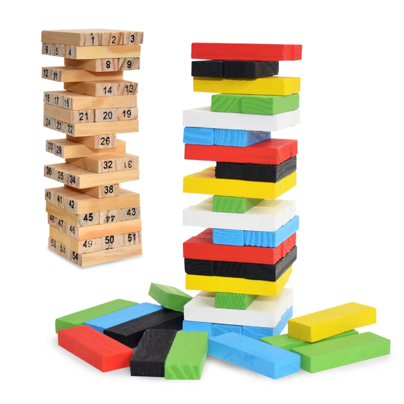 Креативный 18 см Новый Деревянный Радужный цифровой строительный блок Дженга