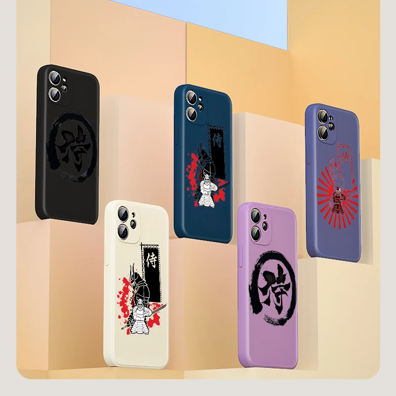 

Japanese Samurai Art for Apple iPhone 13 12 Pro Max Mini 11 Pro XS Max X XR 6S 6 7 8 Plus Liquid Silicone Soft Phone Case