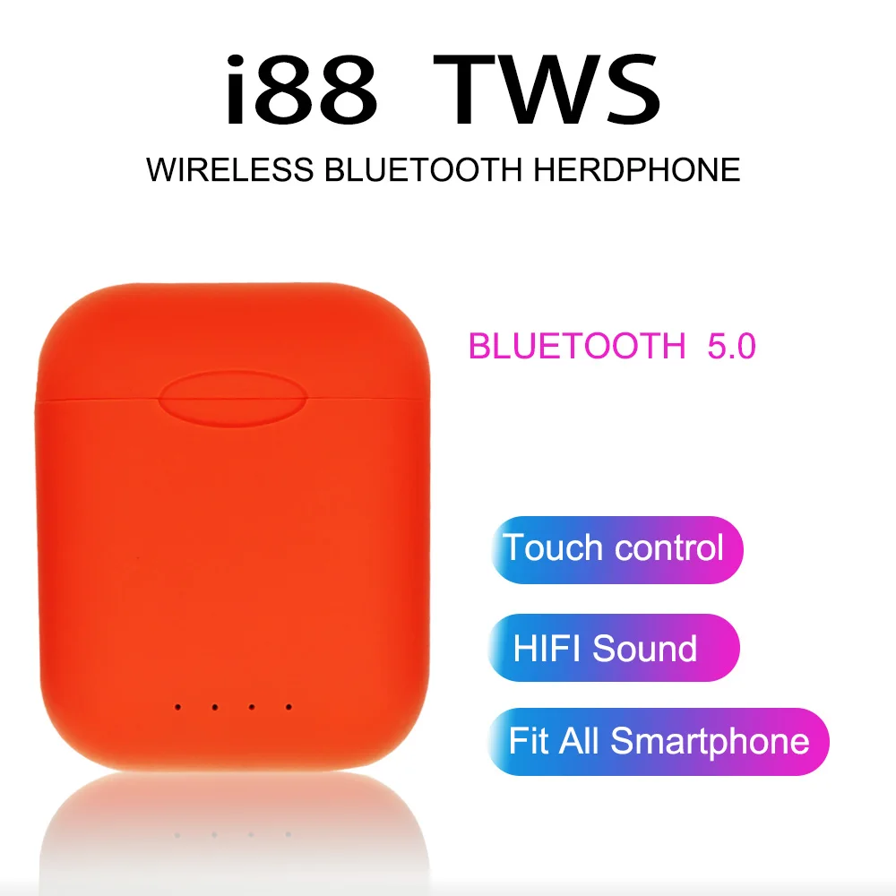 I88 оригинальные матовые беспроводные наушники, гарнитура Bluetooth 5,0, сенсорное управление, стереогарнитура, Беспроводная bluetooth, гарнитура с громкой связью