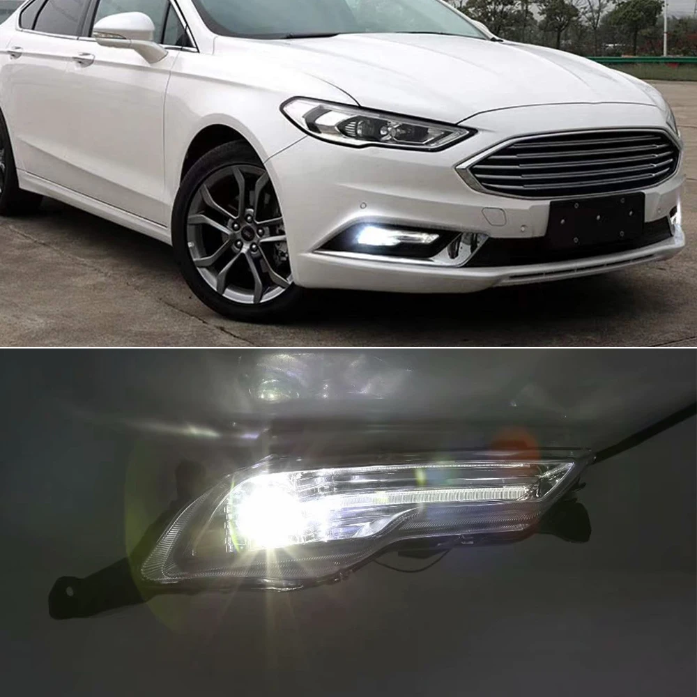 Автомобильный мигающий 1 пара DRL для Ford Mondeo Fusion 2018 дневные ходовые огни