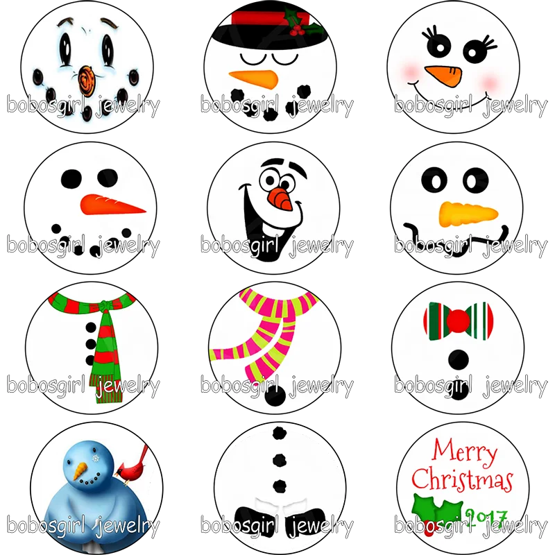 Рождественский снеговик стеклянная Кнопка стеклянный кабошон GS9780 - купить по