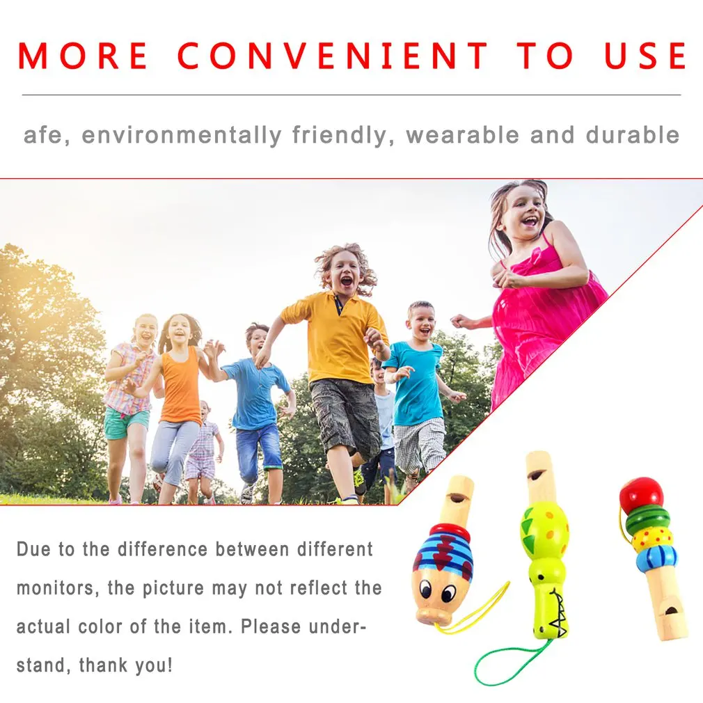 

Wooden Children's Toy Small Durable Whistle With Children's Play Keychain Easy To Use Portability Whistle