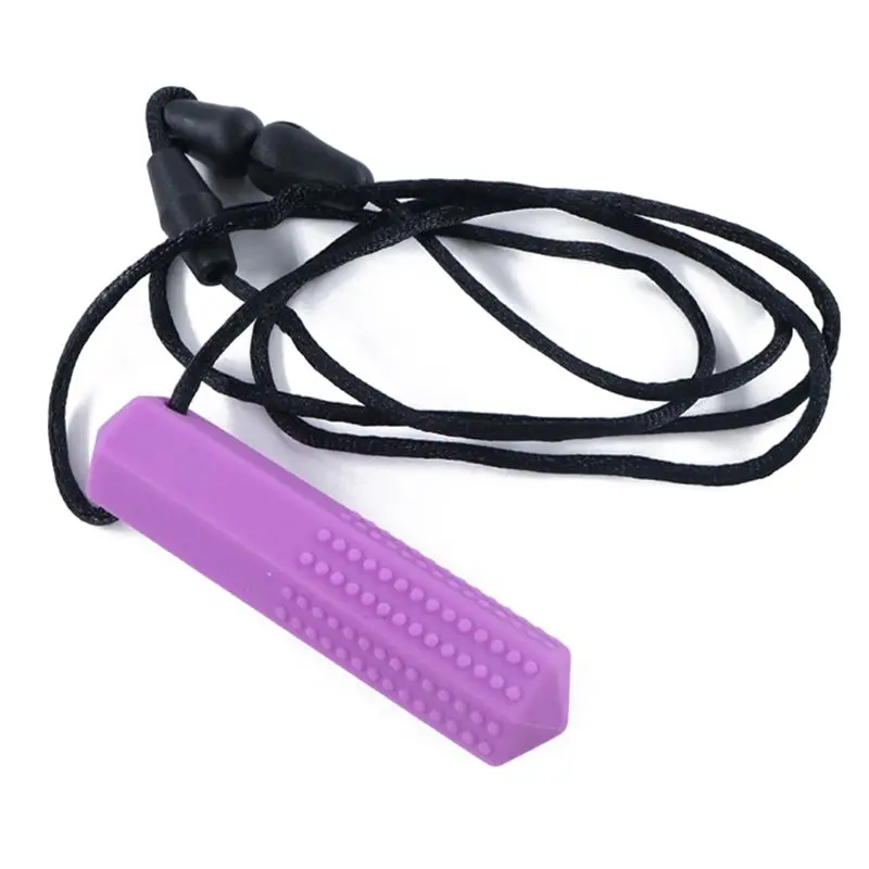 Collar de mordedor de silicona para ni&ntilde;os, colgante masticable sensorial, juguetes para autismo, TDAH, GXMB-0
