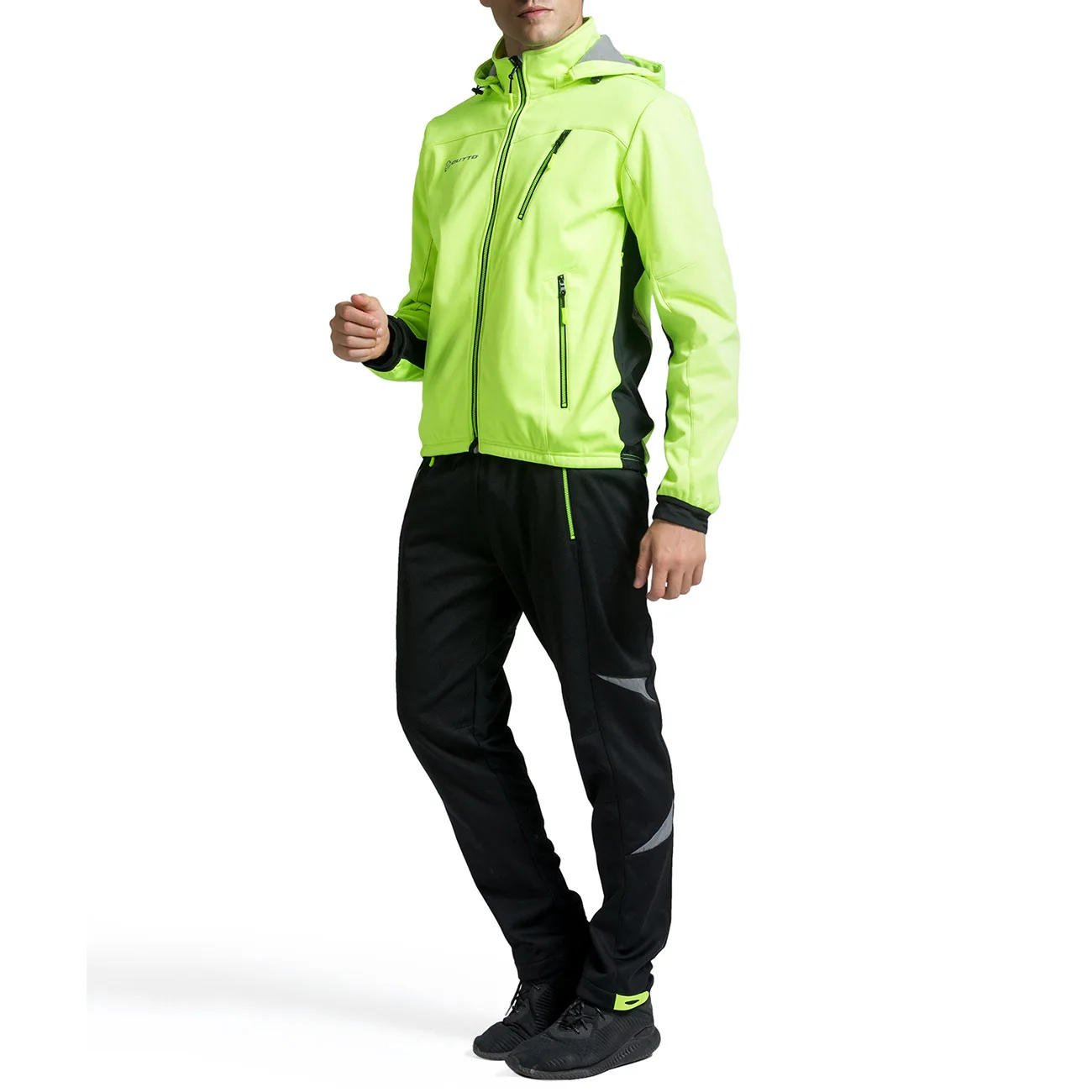 1 комплект ветрозащитная мужская куртка для бега зимнее флисовое термобелье