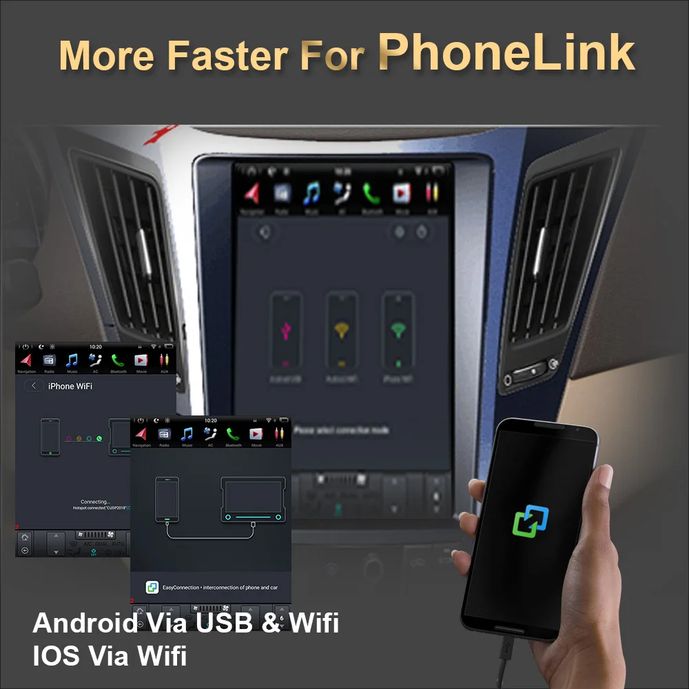 Вертикальный Автомобильный GPS-навигатор в стиле Tesla Android 9 0 для HYUNDAI SONATA 2012-2014 радио