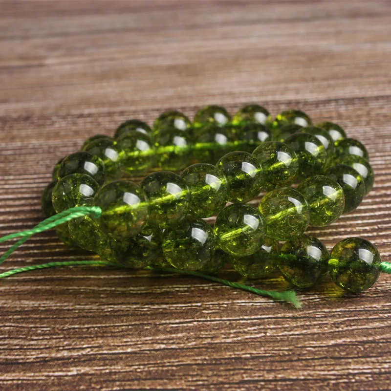Модные натуральные ювелирные изделия Lan Li зеленые оливковые кварцевые камни