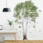 Большая Березовая Наклейка на стену s для гостиной, спальни, Настенный декор, экологически чистый фон обои с изображением дивана для телевизора, декоративная наклейка из ПВХ