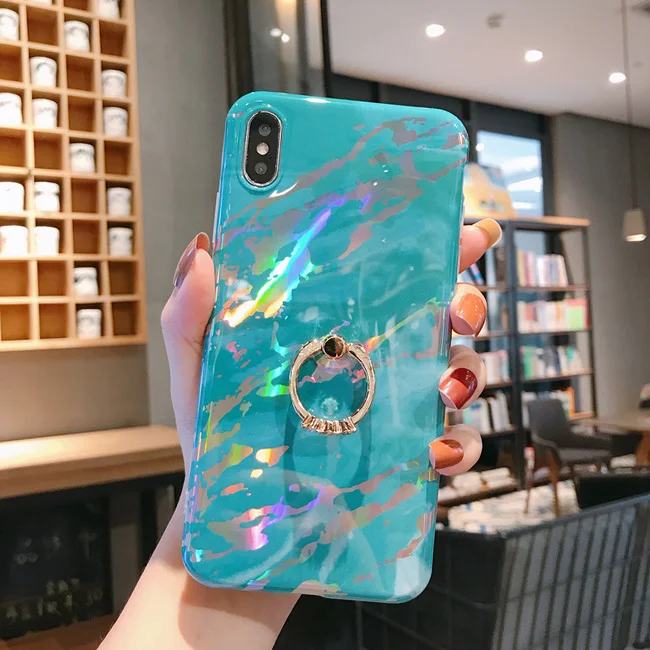 Чехол для телефона LACK для iPhone 11 11Pro Max XR X XS Max 6 6S 7 8Plus Роскошный Мраморный чехол с кольцом-подставкой - Color: Style 8