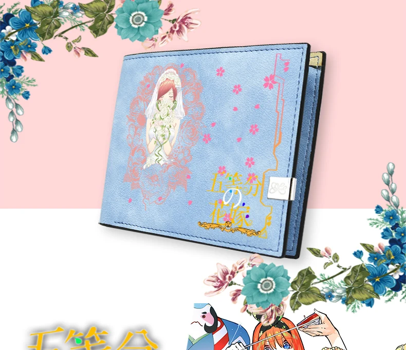 Quintuplets женские портмоне из искусственной кожи короткий кошелек Kawaii ID Card Holder Nakano Miku Money Phone сумки