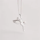 Женское ожерелье с цепочкой до ключицы, серебряное ожерелье с надписью Sweet Guardian Angel, Elf, Cool
