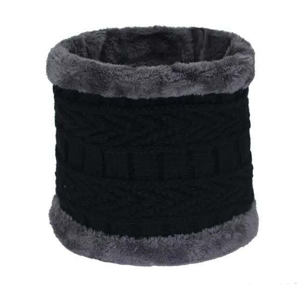 black scarf AETRUE брендовая зимняя Шапки для Для мужчин Для женщин зимняя шапочки Для мужчин шарф вязанные шапки кепки мужская маска капор Теплый Шеи Шапка-бини - Цвет: black scarf