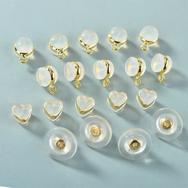 18 К позолоченный силикагель шпилька высокое качество задняя вилка прозрачная