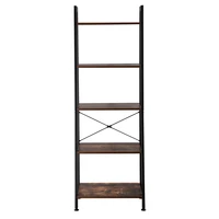 5 tiers industrial ladder shelf vintage bookshelf storage rack shelf for office bathroom living room