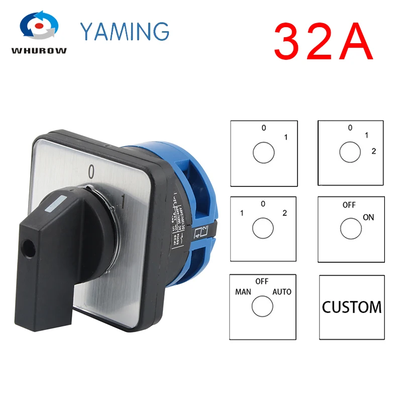 660V 32A 1 полюс переключения поворотный кулачковый переключатель Серебряный