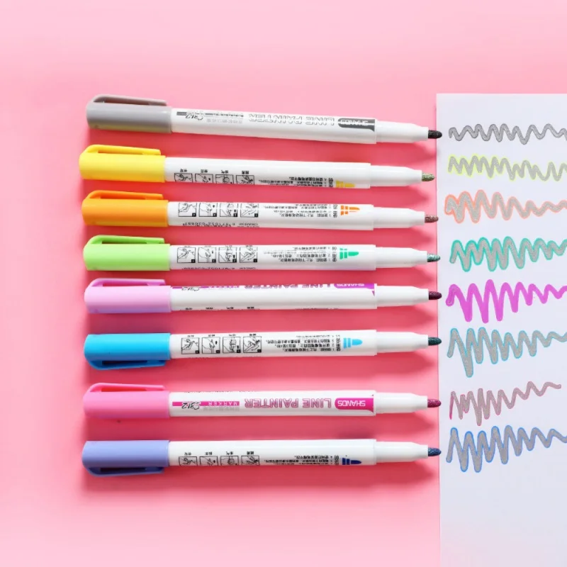 8 шт. DIY двойной лайнер для рисования ручки ручка Цвет маркер студентов