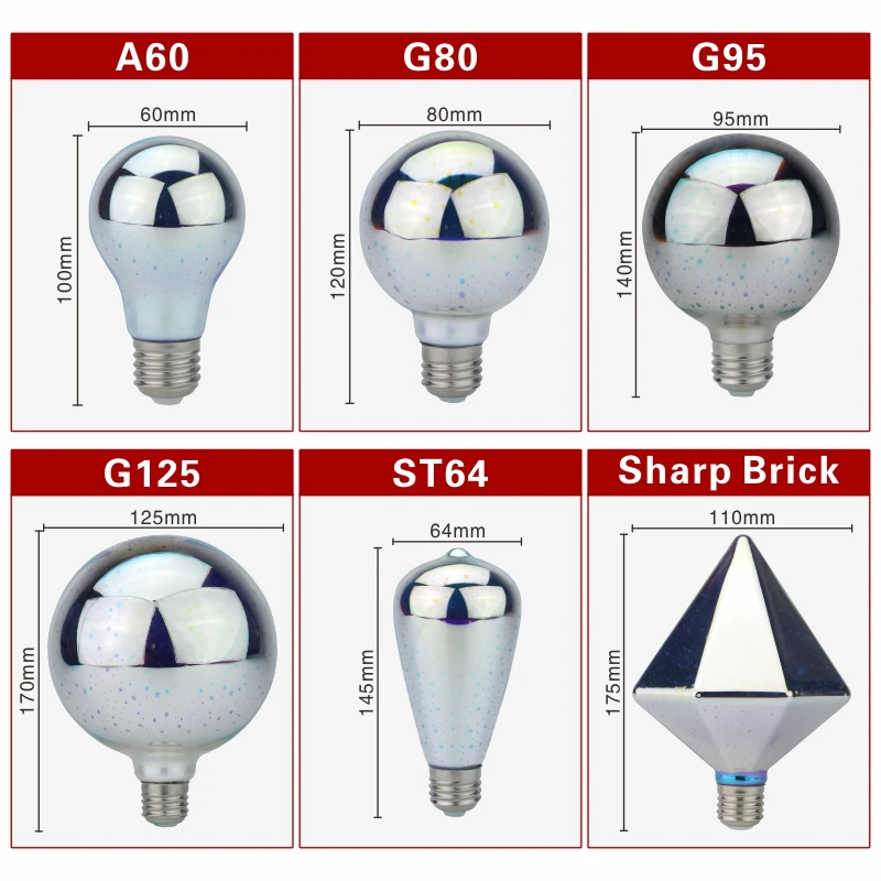 

3D Decoration LED Bulb E27 6W 85-265V Vintage Edison Light Bulb Star Fireworks Lamp Holiday Night Light Novelty Christmas Tree